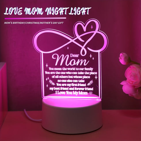 Dear Mom - 3D Symphony Night Light, Unique Mom Engraved Gift